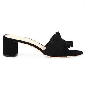 Loeffler Randall slip on slide mule ruffle sandals